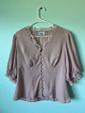 Dusty pink vintage style blouse